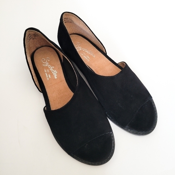 Seychelles black open toe flats Summer Shoes - Picture 9 of 12